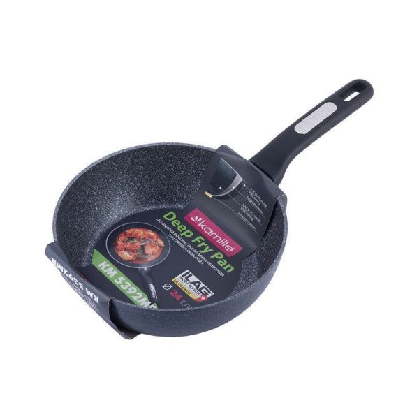 Сотейник 24см алюминий АП мрамор черный арт.5392MR (6)