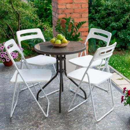 Стул складной 445*412*820мм металл/пластик VIKEA белый (4)