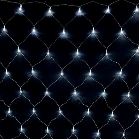 Гирлянда эл. Сетка 3*2м 192LED холодный белый плоская вилка 110В JC-15353 (100)