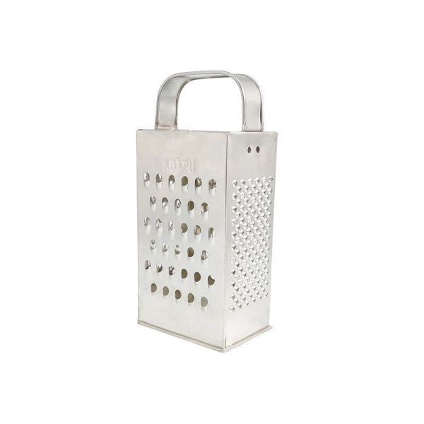 Терка 4 гранная 8,5*6,2*18,2см белая жесть эконом К01.000.10 (48)