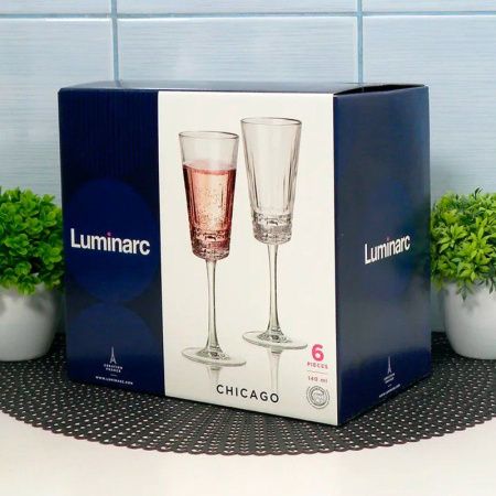 Бокалы для шампанского набор 6шт 140мл стекло ЧИКАГО (2)