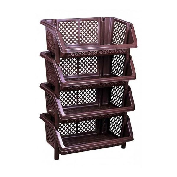 Этажерка прямая 4 секции 600*375*895мм пластик Эконом (1)