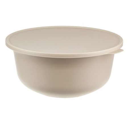 Миска  4,3л 28*13см пластик ТЭСТИ латте с крышкой (12)