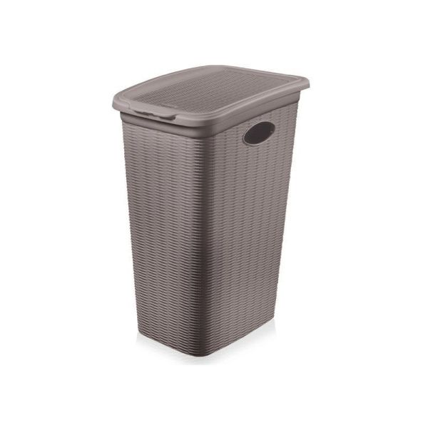 Корзина для белья 36л 400*290*545мм пластик ELEGANCE серо-коричневый (6)