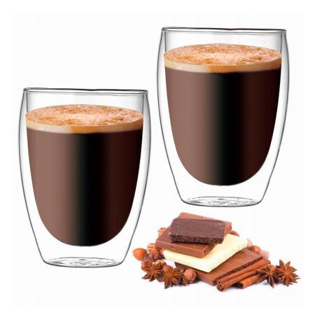 Стаканы с двойными стенками набор 2шт 350мл стекло (24)