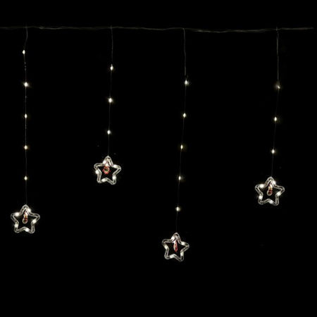 Гирлянда эл. Бахрома Звезды 3*0,85м 110LED теплый белый 8 режимов шнур 1м цв.уп JC-15315 (50)