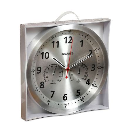 Часы настенные 34,7*4,2см металл серебро EG7754TH-HF162S (10)