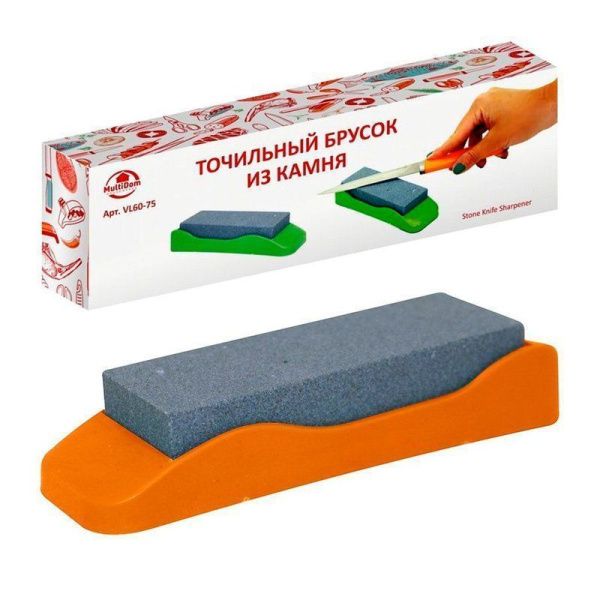 Точилка для ножей брусок абразивный двусторонний 14,5*4*3,5см VL60-75