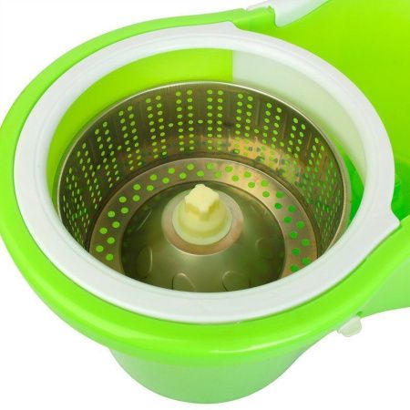 Комплект для влажной уборки пластик (ведро с мет.отжимом, швабра 110см, 2.насадки) B2metal (25)