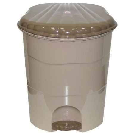 Контейнер для мусора 18л пластик латте с педалью (2)