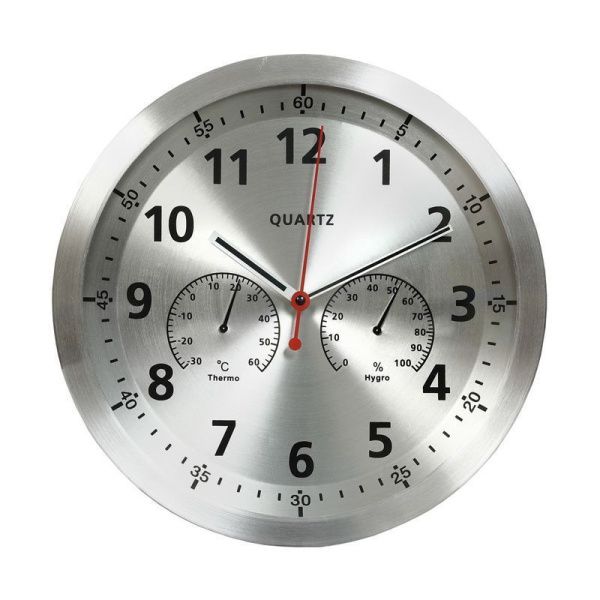 Часы настенные 34,7*4,2см металл серебро EG7754TH-HF162S (10)