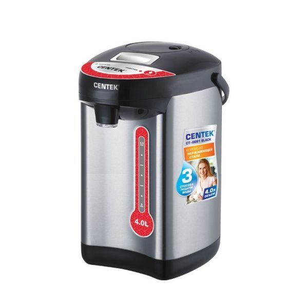 Термопот нерж.сталь 4л Centek CT-0081 черный 850Вт, 3 способа подачи воды (4/6)