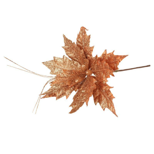 Украшение новогоднее Ветка 30см ПУАНСЕТТИЯ терракот XY13-007/JC-12506 (720)