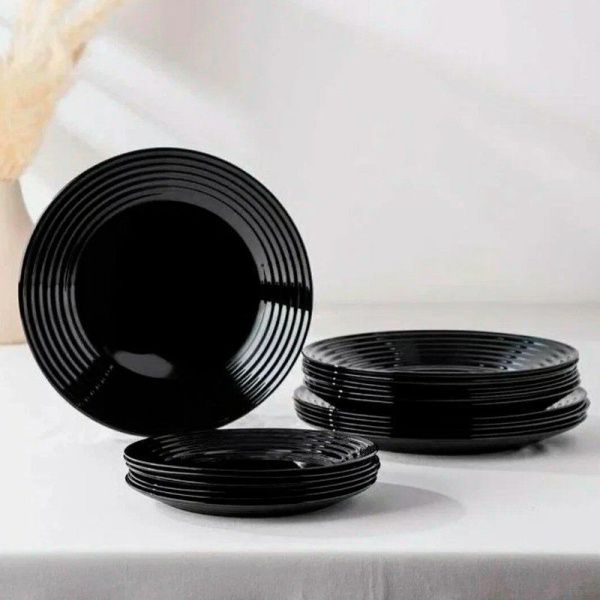 Столовый набор 18пр стеклокерамика АРЕНА БЛЭК на 6 персон N5162 (1)