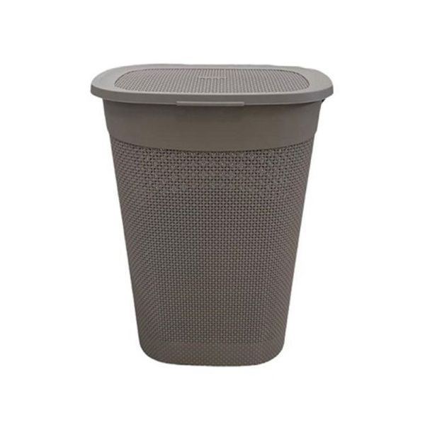 Корзина для белья 55л 400*350*600мм пластик ARIANA серо-коричневый (5)