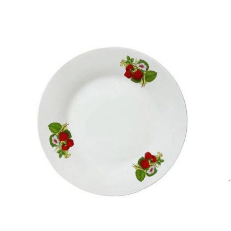 Тарелка мелкая 20см фарфор МАЛИНКА плоская круглая (12/72)