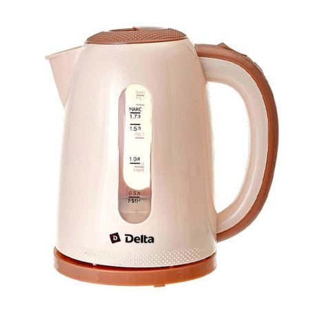 Чайник электрический 1,7л нерж.сталь/пластик DELTA DL-1106 2200Вт бежевый (8)