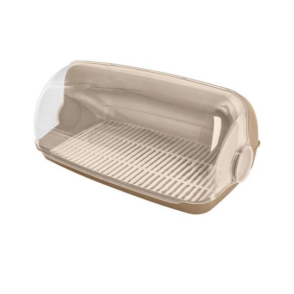 Хлебница 415*260*185мм пластик большая шоколадный мокко (9)