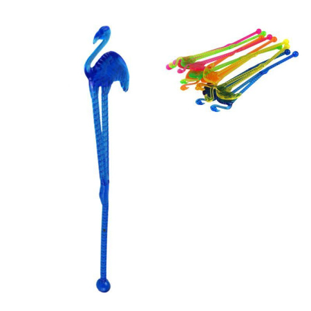 Ложки для коктейля ФЛАМИНГО 15см 10шт. цветные (400)