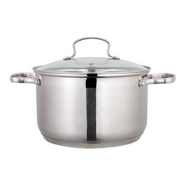 Кастрюля 2,6л нерж.сталь БЕРН стекл.крышка 18*11см, индукция (12)