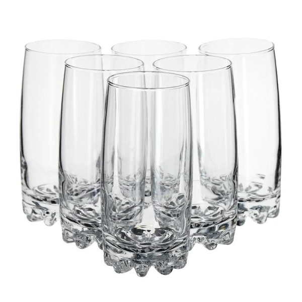 Стаканы набор 6шт 390мл стекло СИЛЬВАНА высокие (4)