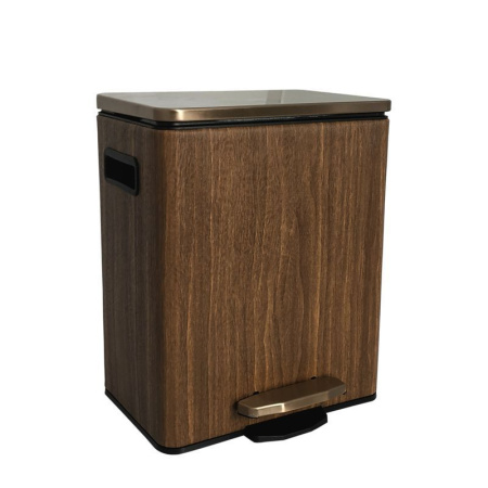 Контейнер для мусора 9л квадратное коричневое с педалью JC-14047-3 (6)