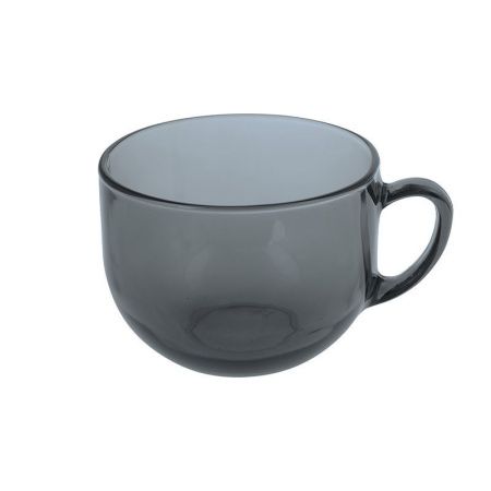 Бульонница 670мл стекло BASILICO LAVA GREY с ручкой (12)