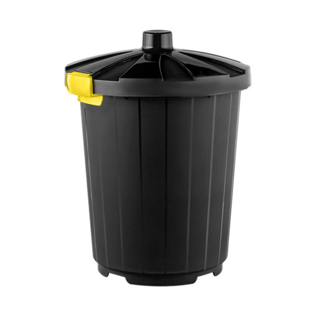 Бак для мусора 105л 59*56,5*75см пластик антрацит с крышкой (8)