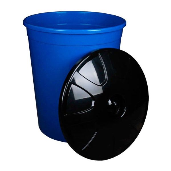 Бак универсальный 225л 705*880мм пластик синий с крышкой (3)
