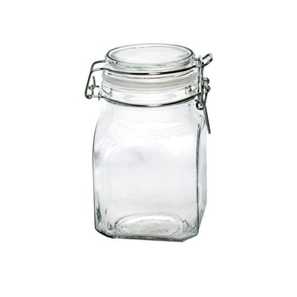 Банка для сыпучих продуктов 80мл стекло с фиксатором JC-15963 (144)