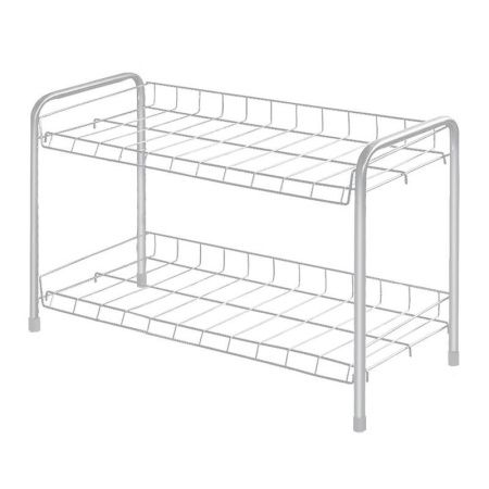 Полка для обуви 2 секции 435*660*300мм металл серая матовая ЭТ3 (1)