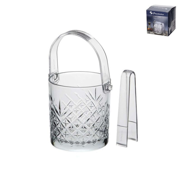 Ведерко для льда 1000мл ТАЙМЛЕСС с пласт.ручкой и щипцами (6)