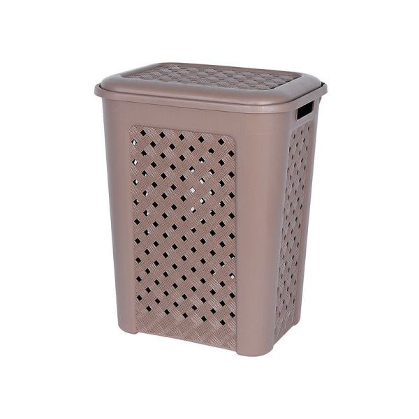 Корзина для белья 50л 435*335*550мм пластик ВИОЛА серо-коричневый (10/8)