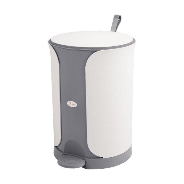 Контейнер для мусора 11л 26*28,3*36см пластик SТИЛЪ серый с педалью
