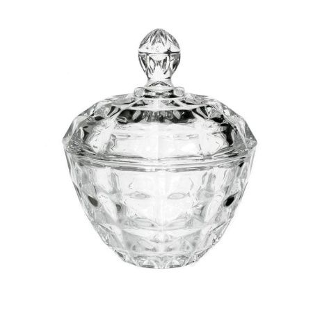 Ваза сервировочная 10,5см стекло с крышкой подар.уп. (36)