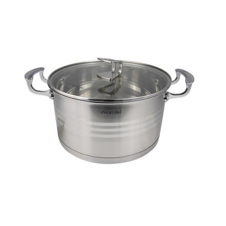 Кастрюля 4,4л нерж.сталь со стекл.крышкой 22см арт. 5856 (4)