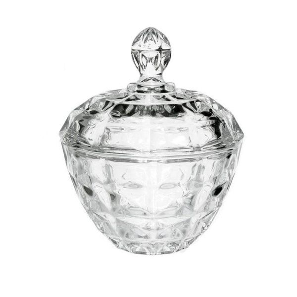 Ваза сервировочная 10,5см стекло с крышкой подар.уп. (36)