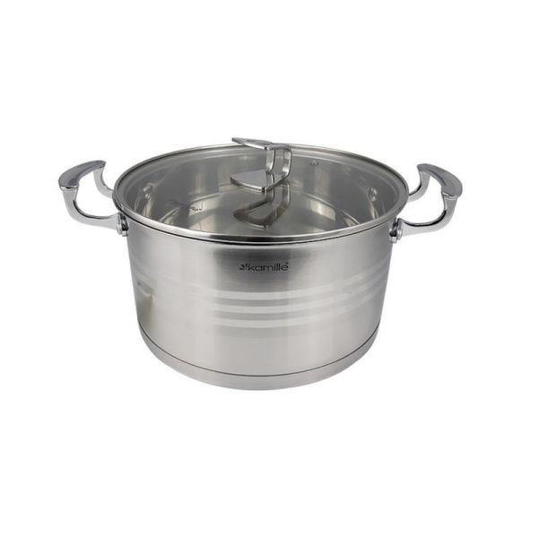 Кастрюля 4,4л нерж.сталь со стекл.крышкой 22см арт. 5856 (4)