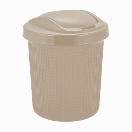 Контейнер для мусора 12л пластик Soul айвори с подвижной крышкой (8)