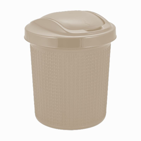 Контейнер для мусора 12л пластик Soul айвори с подвижной крышкой (8)