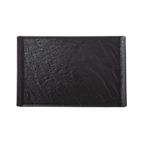 Тарелка мелкая 29,5*14,5см фарфор Slatestone черный прямоугольная WL-661109/A (3/24)