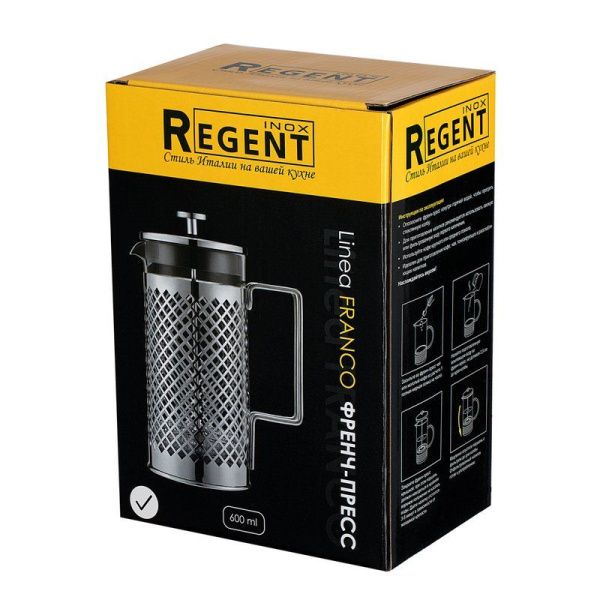 Френч-пресс 600мл нерж.сталь/стекло Franco (12)