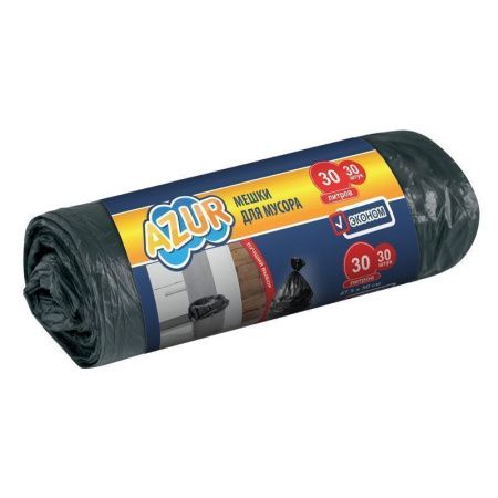 Пакеты для мусора 30л/30шт 5мкм полиэтилен ЭКОНОМ AZUR (50)