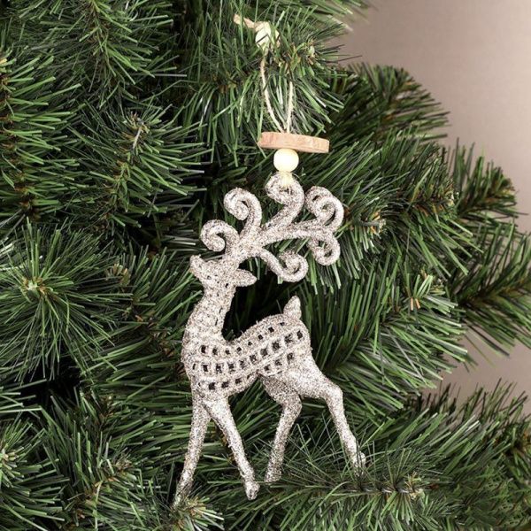 Украшение новогоднее Подвеска Олень 9*15см пластик FY-2071 (480)