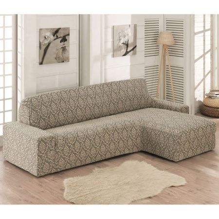 Чехол на диван угловой правосторонний Karna MILANO (Бежевый)