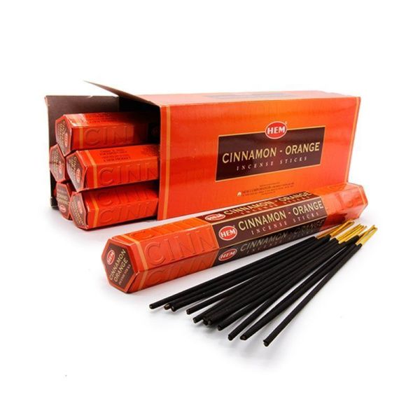 Благовония шестигранник 20 палочек HEM Cinnamon Orange Корица Апельсин 186CO (6)