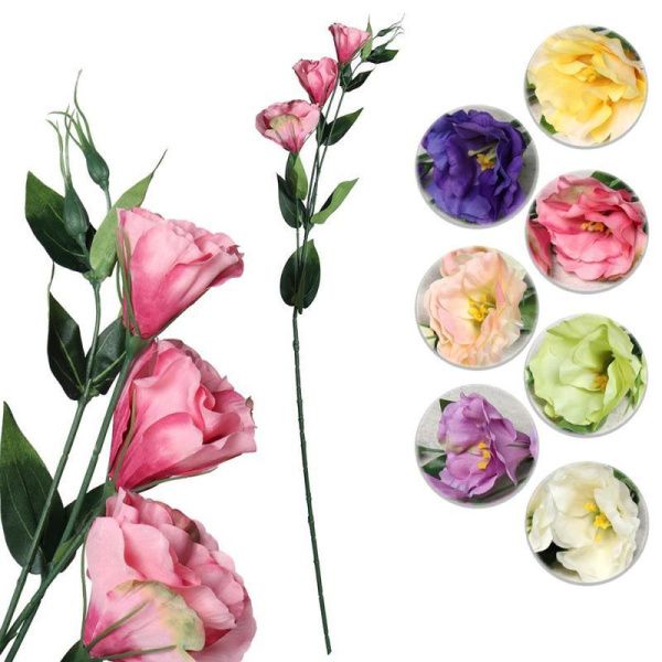 Цветы искусственные Эустома 80см пластик C-80 (100/800)