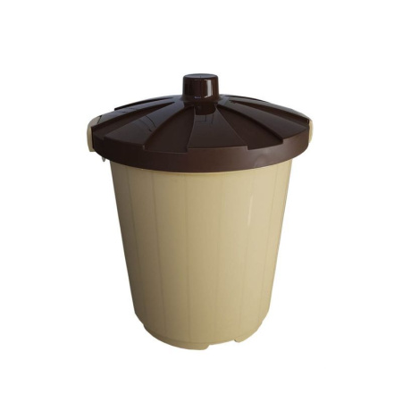 Бак для мусора 105л 59*56,5*75см пластик бежевый с крышкой (8)
