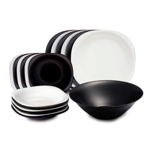 Столовый набор 19пр стеклокерамика КАРИН МОДЕРН черный/белый
