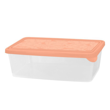Контейнер пищевой 1,35л 27*12*7см пластик Artichoke прямоугольный персиковая карамель (24)